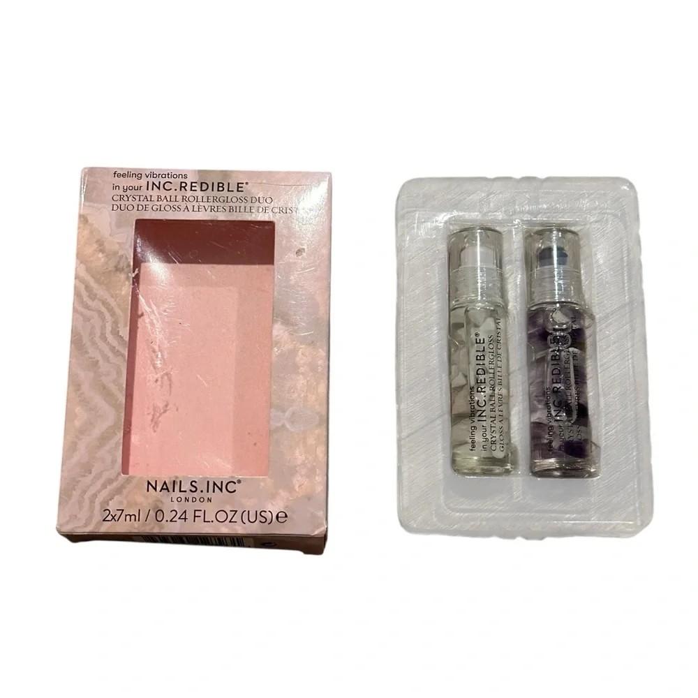 Nails Inc. Crystal Ball Roller Gloss Duo in Rose Quartz & Amethyst